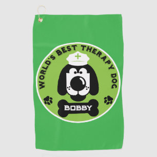 World's Therapy Helper Dog Golf Towel