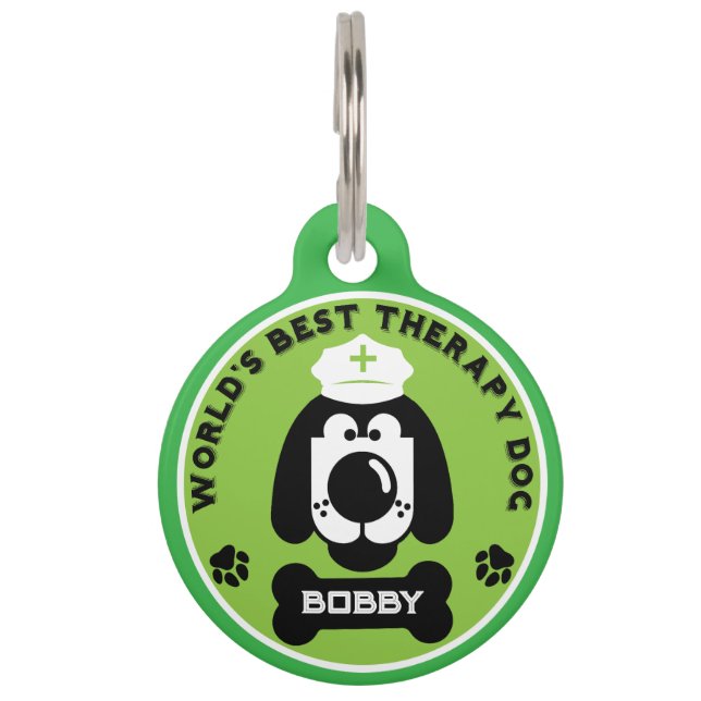 World's Therapy Helper Dog Pet Tag (Front)