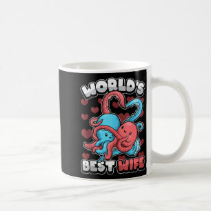 World's Wife Cute Kawaii Octopus Heart Cute Couple Coffee Mug