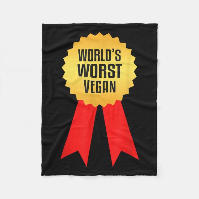 Worlds Worst Vegan  Fleece Blanket (Front)