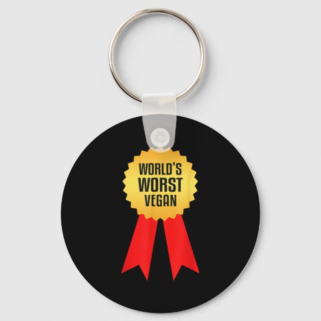 Worlds Worst Vegan  Key Ring (Front)