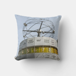 Worldtime Clock in Berlin Cushion