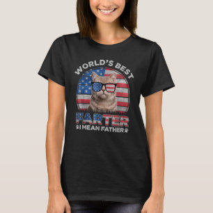 Worldu2019s Best Farter I Mean Father Best Cat Dad T-Shirt
