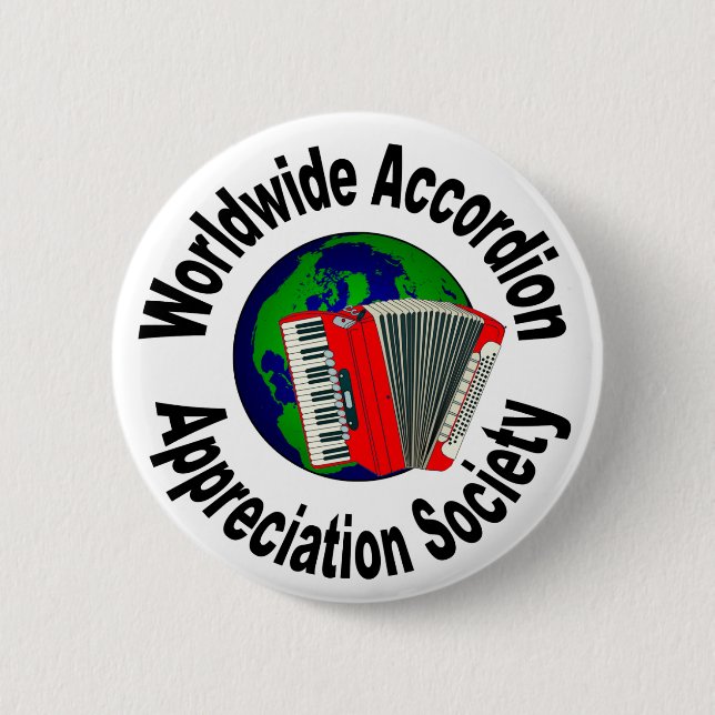 Worldwide Accordion Appreciation Society 6 Cm Round Badge (Front)