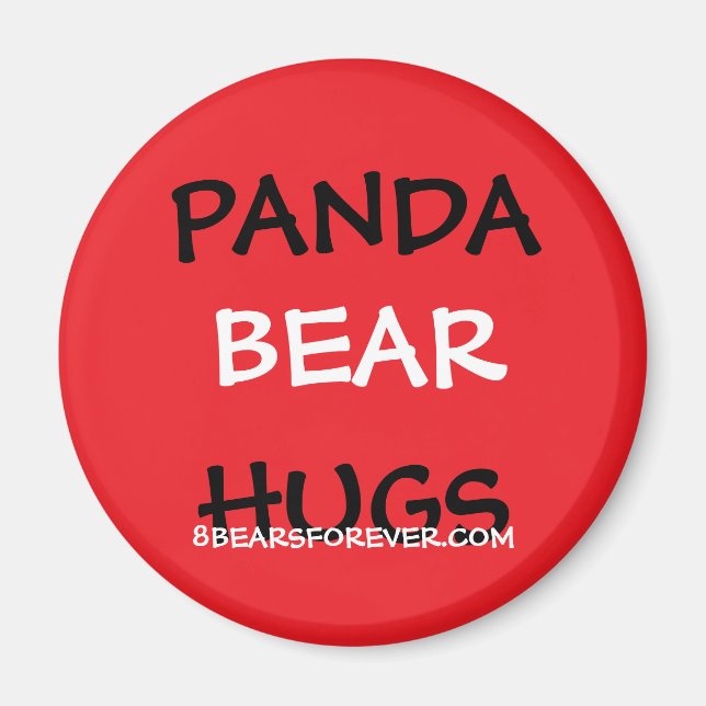 worldwide panda bear hugs magnet (Front)
