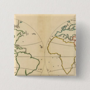 Worlp Map with 5 Zones 15 Cm Square Badge