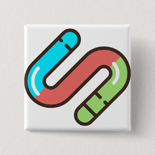 worm 15 cm square badge