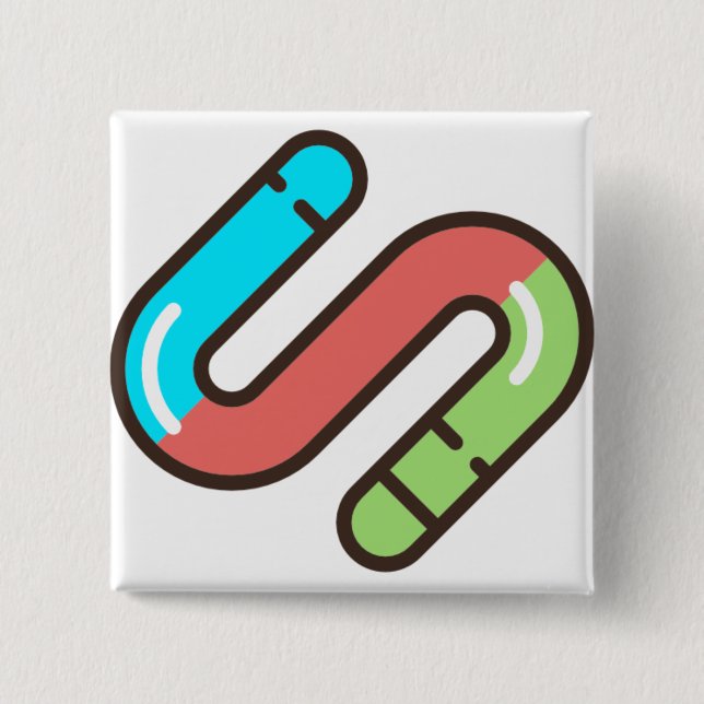 worm 15 cm square badge (Front)