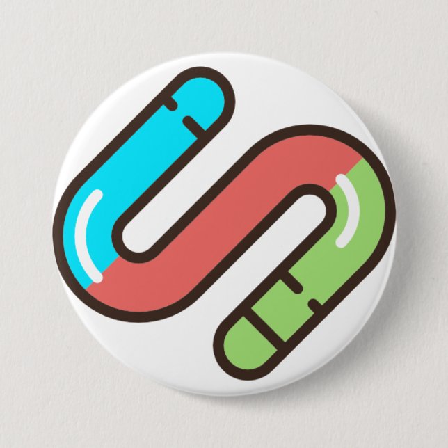 worm 7.5 cm round badge (Front)
