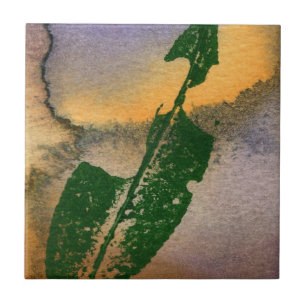Worm eaten wild cherry direct nature print tile. ceramic tile