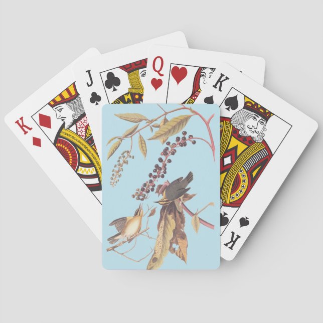 Worm-Eating Warbler Audubon songbird Playing Cards (Back)
