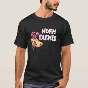 Worm Farmer Hand Catch Worm Composting Gardening T-Shirt