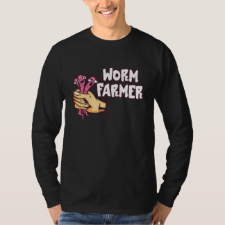 Worm Farmer Hand Catch Worm Composting Gardening T-Shirt
