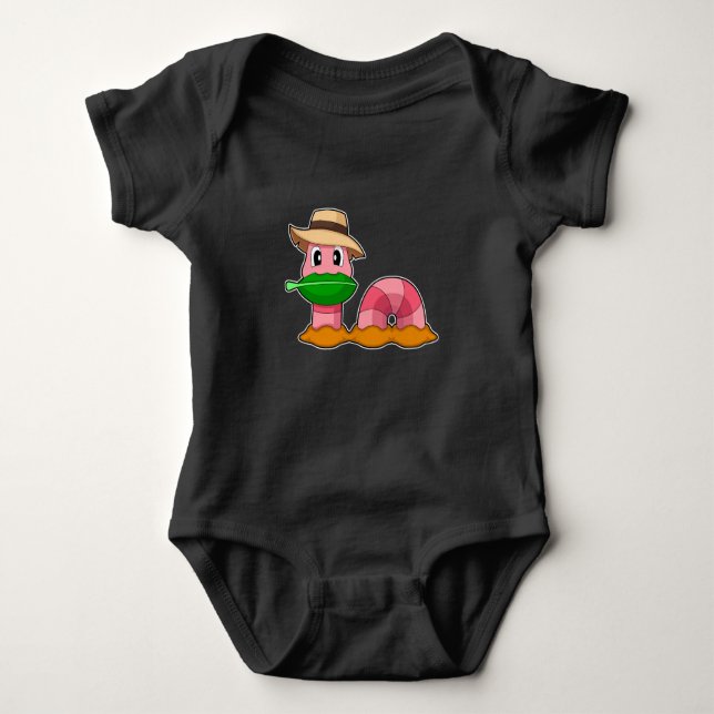 Worm Farmer Leaf Baby Bodysuit (Front)