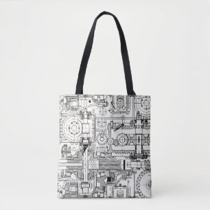 Worm Gears: Seamless Technical Machinery. Tote Bag