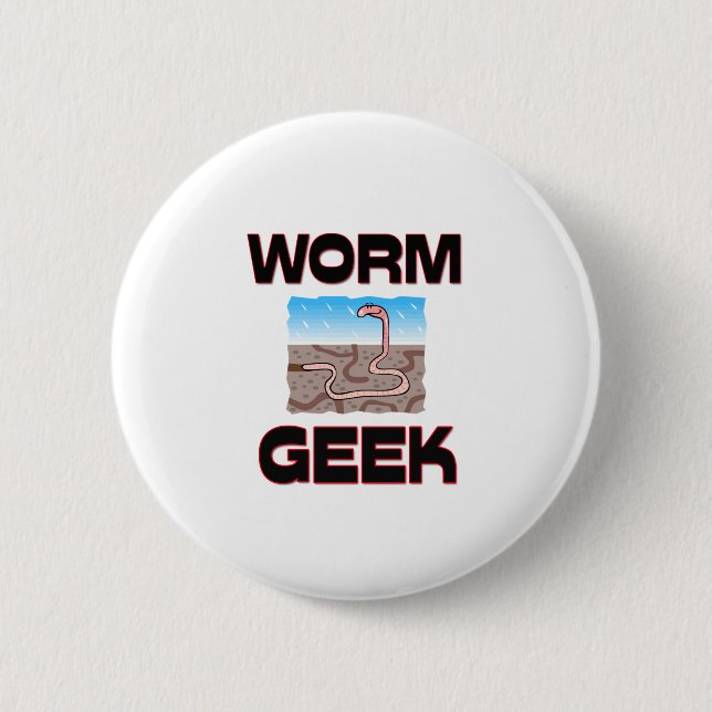 Worm Geek 6 Cm Round Badge (Front)
