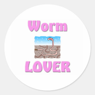 Worm Lover Classic Round Sticker