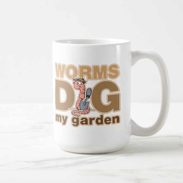 Worms Dig My Garden Coffee Mug (Right)