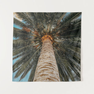 Worm's eye view of a coconut tree tapestry