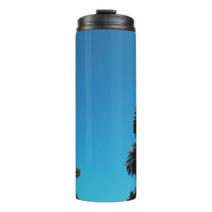 Worm's eye view of trees thermal tumbler