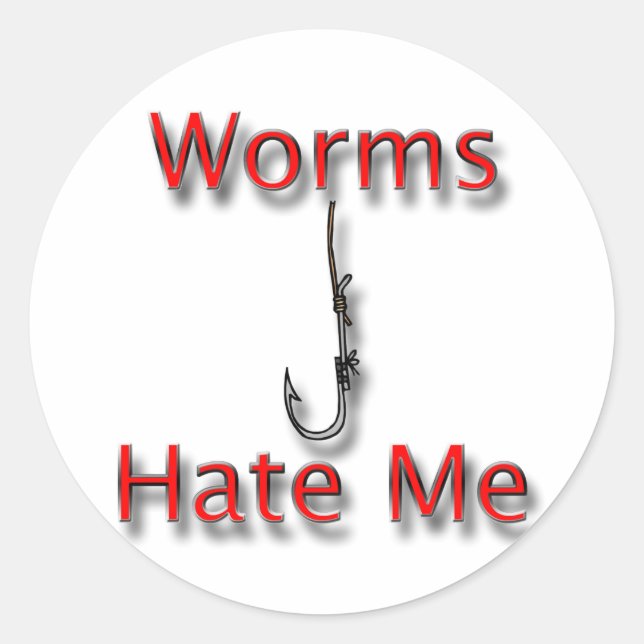 Worms Hate Me  red Classic Round Sticker (Front)