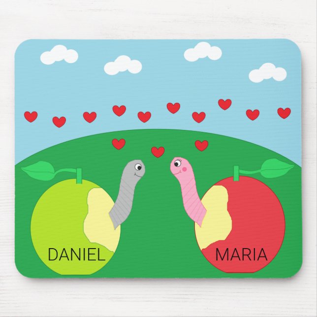 Worms in Love: Mouse Pad (Front)