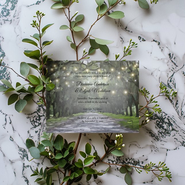 Wormsloe Venue Green Live Oaks Engagement Party Invitation (Creator Uploaded)