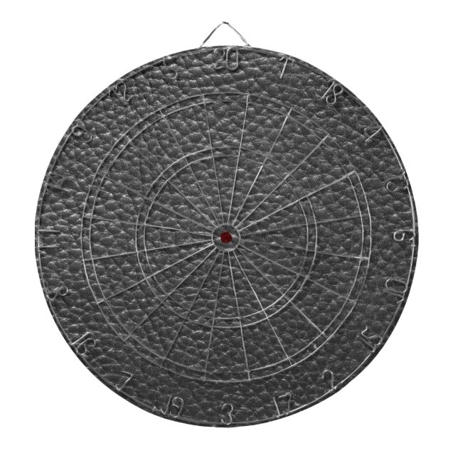 Worn Black Faux Leather Dartboard (Front)