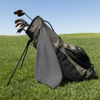 Worn Black Faux Leather Golf Towel