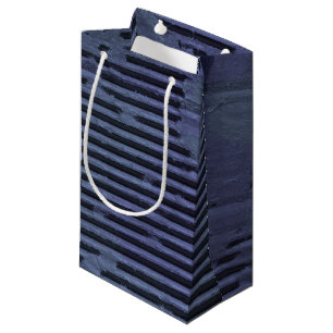 Worn Blue Cardboard Small Gift Bag
