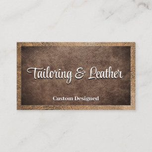 Worn Brown Leather  Business Card