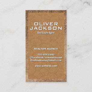 Worn Brown Leather Business Card