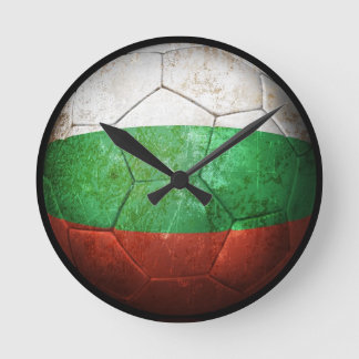 Worn Bulgarian Flag Football Soccer Ball Round Clock