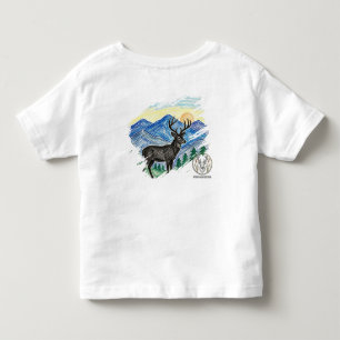 Worn Calm Buck Logo Toddler Tee — Crayon Deer Art