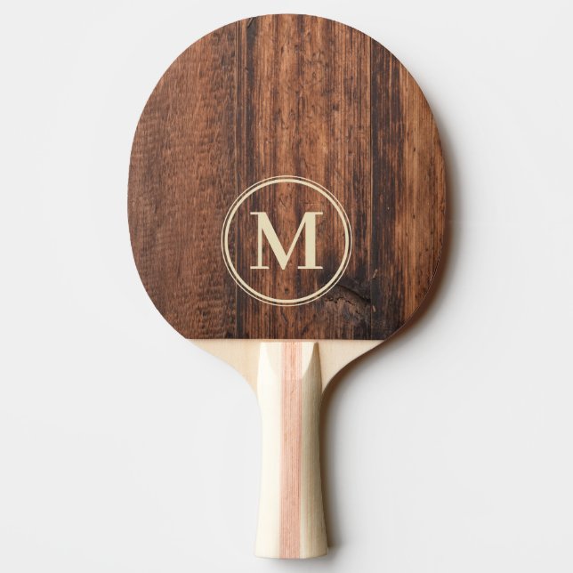 Worn Cutting Board Monogram Ping Pong Paddle (Back)