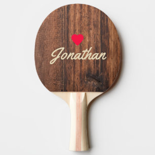 Worn Cutting Board Vintage Heart Signature Ping Pong Paddle