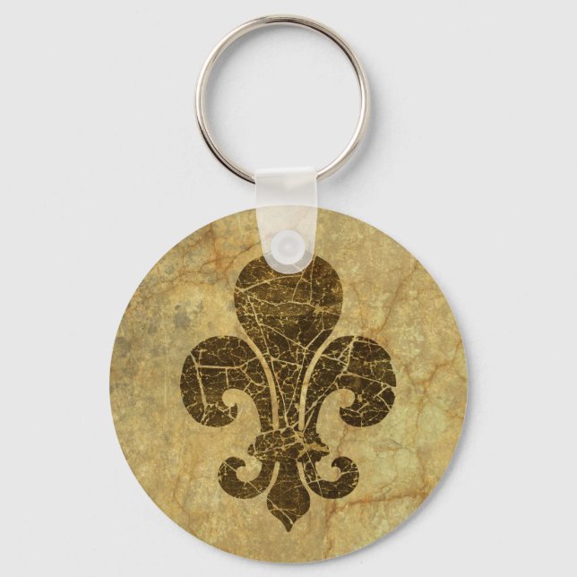 Worn Fleur De Lis Key Ring (Front)