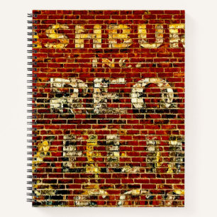 Worn Grunge Sign Paint on Brick Building Photo  Notebook