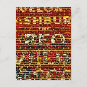 Worn Grunge Sign Paint on Brick Building Photo Postcard