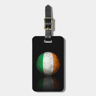 Worn Irish Flag Football Soccer Ball Luggage Tag