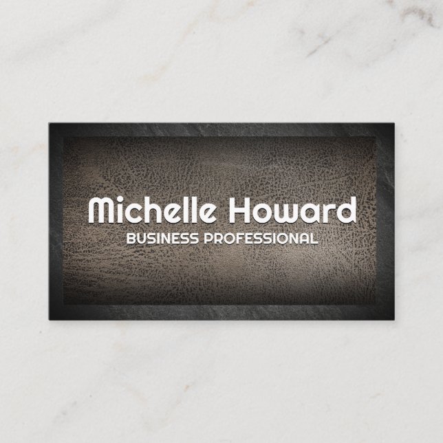 Worn Leather | Rock Border Business Card (Front)
