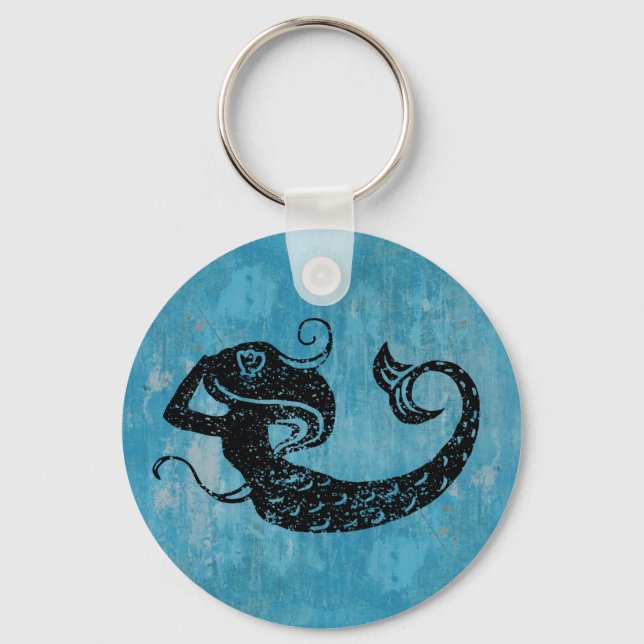 Worn Mermaid Key Ring (Front)