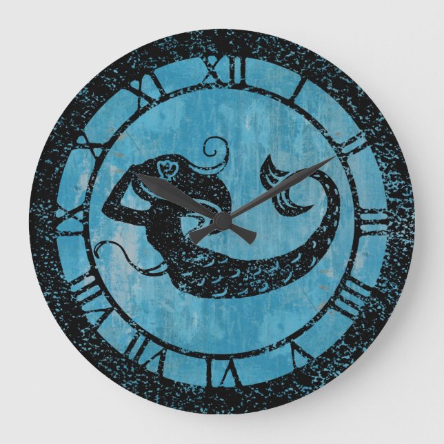 Worn Mermaid Large Clock (Front)