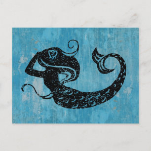Worn Mermaid Postcard