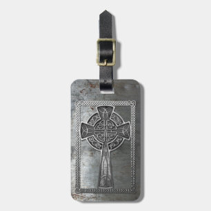 Worn Metal Cross Luggage Tag