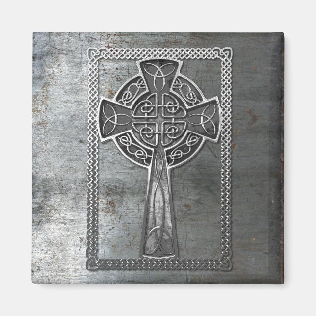 Worn Metal Cross Magnet (Front)