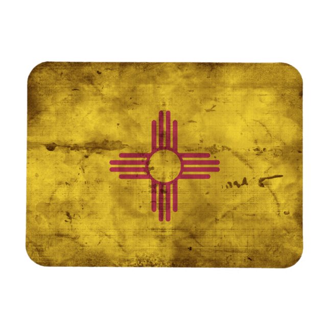 Worn New Mexico Flag; Magnet (Horizontal)