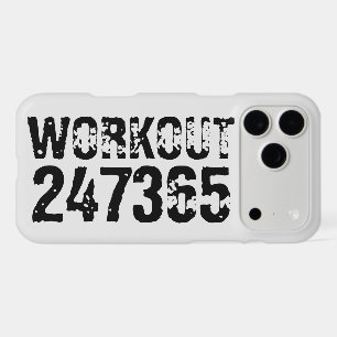 Worn out and scratched text Workout 247365 black