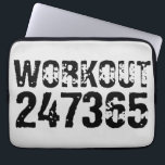 Worn out and scratched text Workout 247365 black Laptop Sleeve<br><div class="desc">Worn out and scratched text Workout 247365 in black colour with white background. Perfect for anyone who is lifting,  fitness,  training,  bodybuilding and going to the gym.</div>