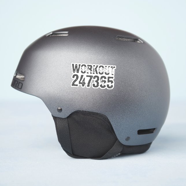 Worn out and scratched text Workout 247365 blue (Helmet Side)